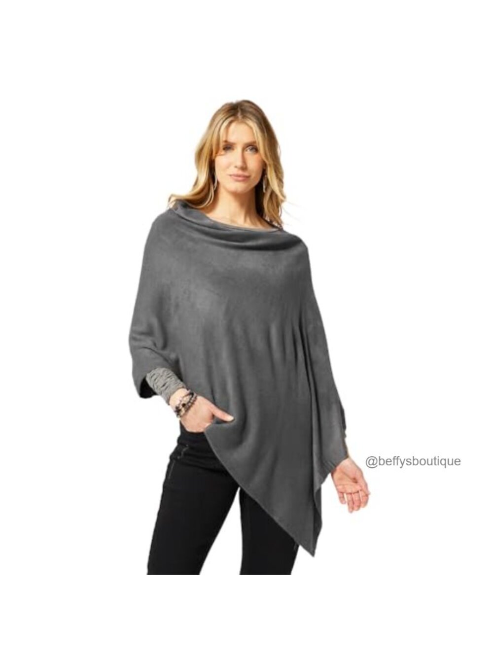 Lightweight Open Front Poncho Sweater Shawl Wrap for Women